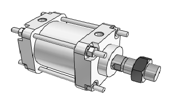 單作用氣缸的工作原理,適用于低沖擊和低沖程應用